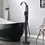 Single Handle Freestanding Tub Filler Floor Mount Bathtub Faucet with Handheld Shower (Brushed Nickel) W1932P172284