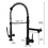 Commercial Kitchen Faucet Pull Down Sprayer Black and Nickel, Single Handle Kitchen Sink Faucet W1932P172303