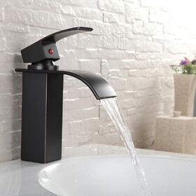 ORB Bathroom Faucet, Faucet for Bathroom Sink, Single Hole Bathroom Faucet Modern Single Handle Vanity Basin Faucet W1932P172313