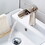 Brushed Nickel Bathroom Faucet, Faucet for Bathroom Sink, Single Hole Bathroom Faucet Modern Single Handle Vanity Basin Faucet W1932P172319