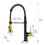 Commercial Black and Gold Kitchen Faucet with Pull Down Sprayer, Single Handle Single Lever Kitchen Sink Faucet W1932P172321