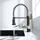Commercial Black and Nickle Kitchen Faucet with Pull Down Sprayer, Single Handle Single Lever Kitchen Sink Faucet W1932P172324