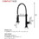 Commercial Black and Nickle Kitchen Faucet with Pull Down Sprayer, Single Handle Single Lever Kitchen Sink Faucet W1932P172324