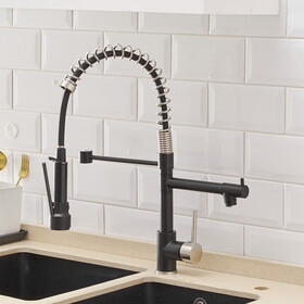 Commercial Kitchen Faucet with Pull Down Sprayer, Single Handle Single Lever Kitchen Sink Faucet W1932P172330