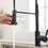 Commercial Black Kitchen Faucet with Pull Out Sprayer, Single Handle Single Lever Kitchen Sink Faucet W1932P172331