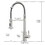 Commercial Brushed Nickel Kitchen Faucet with Pull Out Sprayer, Single Handle Single Lever Kitchen Sink Faucet W1932P172337