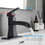 Sink Faucet with Deck Plate Waterfall Black with Pop Up Drain and Supply Lines Bathroom faucets for Sink 1 Hole One Handle Faucets Vanity Bath Mixer Tap