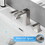Bathroom Faucets for Sink 3 Hole Brushed Nickel 8 inch Widespread Bathroom Sink Faucet with Pop Up Drain Double Lever Handle Faucet Bathroom Vanity Faucet Basin Mixer Tap Faucet with Hose
