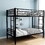Bunk Bed Twin over Twin Size with Ladder and high Guardrail, Able to Split, Metal Bunk Bed, Storage Space, Noise Free, Black W1935P167850