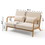 Leisure Chair with Solid Wood Armrest and Feet, Mid-Century Modern Accent Sofa,2 seat W1955P144543