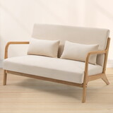 Leisure Chair with Solid Wood Armrest and Feet, Mid-Century Modern Accent Sofa,2 seat W1955P144546