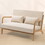 Leisure Chair with Solid Wood Armrest and Feet, Mid-Century Modern Accent Sofa,2 seat W1955P144547