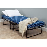 Metal Folding Bed Frame with Foam Mattress for Small Space, Easy Storage and Movable with 4 Castors W1960P162804