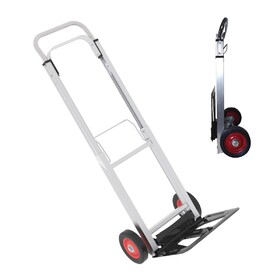 Folding Hand Truck Heavy Duty Foldable Dolly Cart with Wheels, Aluminum Collapsible Hand Cart Portable with Telescoping Handle W1961P290534