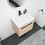 LEVISTAR Fully assembled Black 24 inch Bathroom Vanity with Ceramic Countertop Sink, Oak 2 Doors Bathroom Cabinet Set W1972P165042