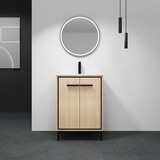 24 inch Bathroom Vanity Base with basin, Storage Cabinet with Doors, Engineered Wood, walnut W1972P164355