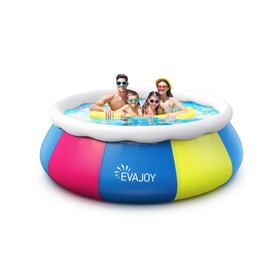 10ft X30in Above Ground Pool Easy Set, Blow Up Pool Kiddie Pool Inflatable Top Ring Swimming Pools for Adults Family Backyard Outdoor with Pool Cover W1982134553