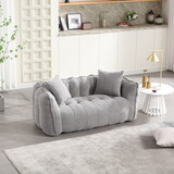 Soft beanbag chair with high resilience foam core for two people. The comfortable square recliner sofa is ideal for family members and friends engaged in games, reading, watching TV