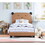 Upholstered Twin Size Platform Bed for Kids, with Slatted Bed Base, No Box Spring Needed, Brown color, Bear Design W1998124482