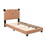 Upholstered Twin Size Platform Bed for Kids, with Slatted Bed Base, No Box Spring Needed, Brown color, Bear Design W1998124482