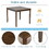 Wooden Dining Square Table, Kitchen Table for Small Space, 4 Person Dining Table, Walnut ONLY THE TABLE W1998126376