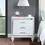 Contemporary Nightstands with mirror frame accents, Bedside Table with two drawers and one hidden drawer, End Table with Crystal Pull for Living Room,Bedroom, White W1998131735