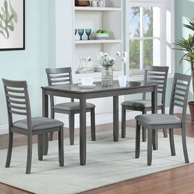 Wooden Dining Rectangular Table set for 4,Kitchen Dining Table for Small Space,Gray P-W1998S00012