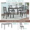 Wooden Dining Rectangular Table set for 4,Kitchen Dining Table for Small Space,Gray W1998S00013