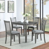 Wooden Dining Rectangular Table set for 4,Kitchen Dining Table for Small Space,Gray P-W1998S00020