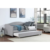 Upholstered Twin size daybed with trundle,Light Gray W1998S00036