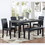 W1998S00044 Black+Solid Wood+MDF+Seats 6+Dining Room+Rectangular