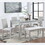 W1998S00045 Silver grey+Solid Wood+MDF+Seats 6+Dining Room+Rectangular