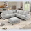 Modular Sofa, Sectional Couch U Shaped Sofa Couch with Ottoman, 6 Seat Chenille Corner Sofa for Living Room, Light Gray