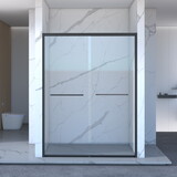 56-60 in. W x 70 in. H Semi-Frameless Sliding Shower Door,Bathroom Sliding Door with Premium 5/16