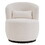 White Plush Swivel Accent Chair - Contemporary Round Armchair with 360&#176; Rotation and Metal Base for Living Room Elegance W2012P151411