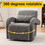 Cozy Dark Grey Teddy Fabric Armchair - Modern Sturdy Lounge Chair with Curved Arms and Thick Cushioning for Plush Comfort W2012S00002