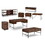 59" Writing Desk"Versatile Walnut Office Desk with Contemporary Metal Frame & Multiple Storage Drawers" W2026P197396