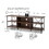 65" TV Stand, Open Design Walnut TV Stand with Cable Management and Adjustable Metal Feet W2026P197397