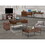 Coffee Table, Chic Walnut Coffee Table with Drawers and Sleek Metal Frame for Modern Living Spaces W2026P197401