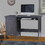 47" Writing Desk Chic Espresso Writing Desk with Keyboard Tray and Enclosed Adjustable Shelf Cabinet - Home Office and Study W2026P197436
