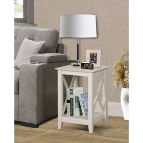 END TABLE Antique White Elegant Nightstand - Chic Bedside End Table for Bedroom or Living Room W2026P197456