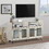 TV Stand Washed Gray Media Console - Contemporary TV Stand with Adjustable Feet and Cable Management Holes W2026P197459