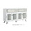 TV Stand, Chic White Media Console - Contemporary TV Stand with Adjustable Legs and Cable Management W2026P197462