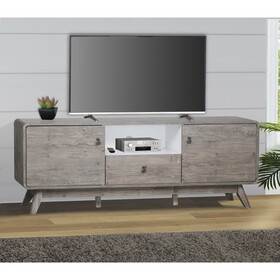 TV Stand, Rustic Gray Oak Media Console - Spacious Modern TV Stand with Drawers and Cabinets, Ideal for 65-85 inch TVs W2026P197473
