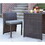 Cape Town 3-Piece PE Wicker Bistro Steel Cushions Outdoor Dining Set, Mahogany Brown, Grey W2026P204441