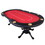 INO Design 96" Oval Red Aura Texas Holdem Poker Table Curved Legs Casino DropBox W2027143019