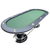 INO Design Elite 96 x 43-inch 10 Players Oval Green Speed Cloth Casino Table Felt Playing Surface Pedestal Base Poker Game Table W2027S00019