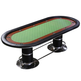 INO Design Elite 96" 10 Players Oval Green Felt Racetrack Playing Surface Casino Game Poker Table