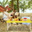 4ft Yellow Portable Folding Table Indoor&Outdoor Maximum Weight 135KG Foldable Table for Camping W2031P154381