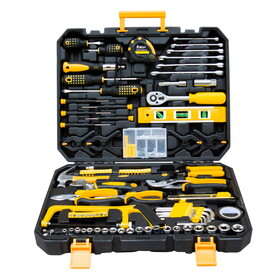 198 Piece Mechanics Tool Set with Socket Household Hand Tool Kit Basic Tool Combination with Plastic Toolbox Storage Case W2031P201305